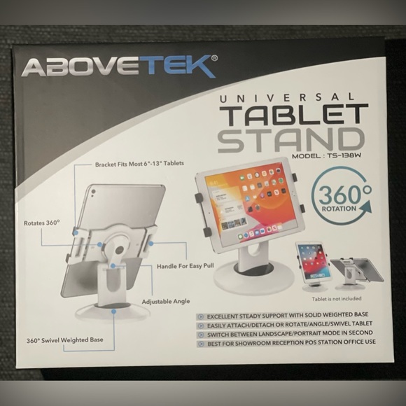 AboveTEK 360° Rotating Tablet Stand, Fits 6"-13" (Diagonal) Tablet Holder - NWT - Picture 8 of 10
